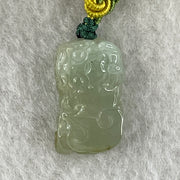 Natural Type A Semi-Icy Green with Brownish Jadeite Pixiu with Ruyi Charm | Wealth Beast & Wish Fulfillment Talisman (4.39g | 21.4 x 12.5 x 7.9mm) - Huangs Jadeite and Jewelry Pte Ltd