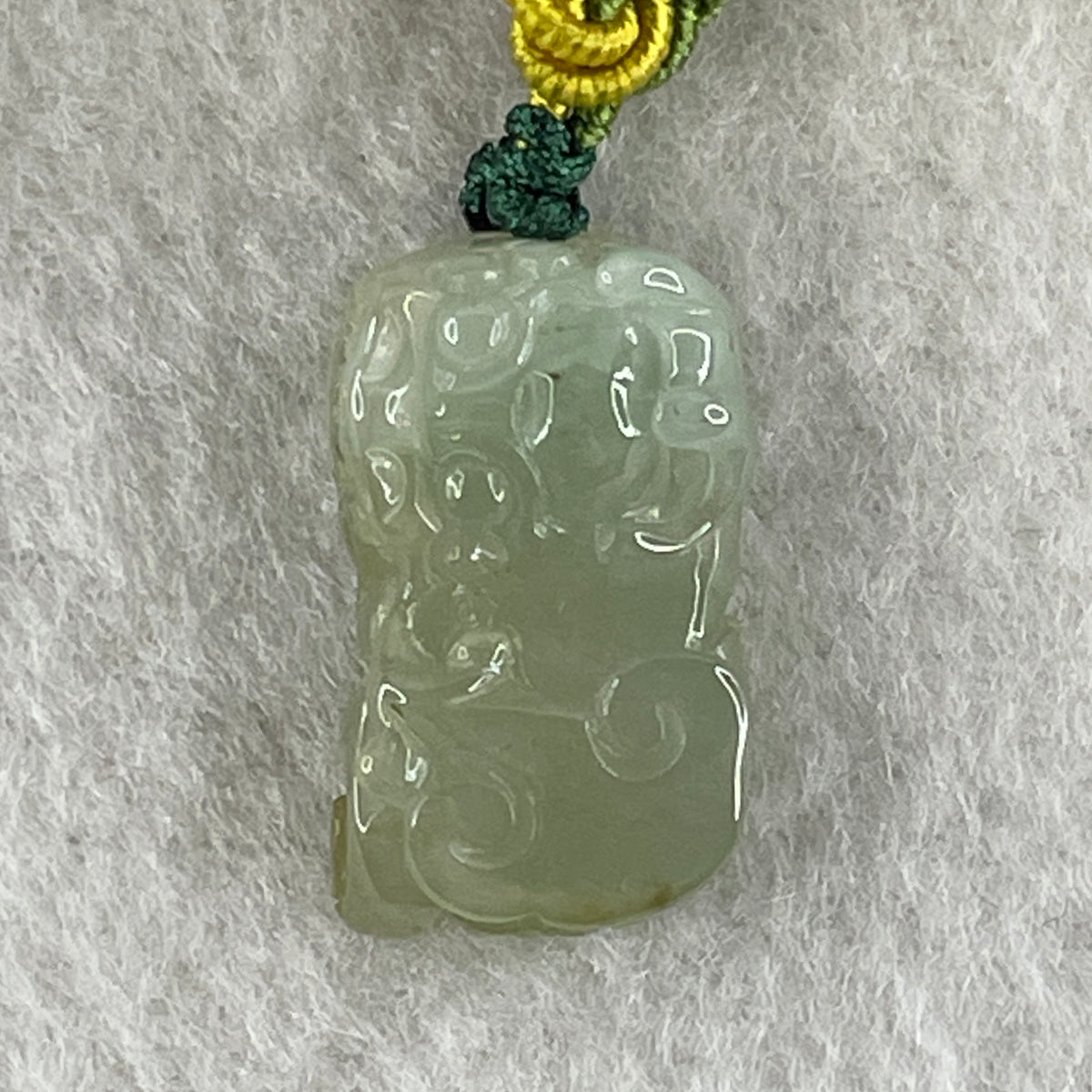 Natural Type A Semi-Icy Green with Brownish Jadeite Pixiu with Ruyi Charm | Wealth Beast & Wish Fulfillment Talisman (4.39g | 21.4 x 12.5 x 7.9mm) - Huangs Jadeite and Jewelry Pte Ltd