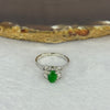 Natural Type A Emerald Green Jadeite Approx 7.3 by 4.8 by 2.5mm with Natural Diamonds in Platinum PT900 Ring Total Weight 4.27g US6.25 HK13.5 - Huangs Jadeite and Jewelry Pte Ltd