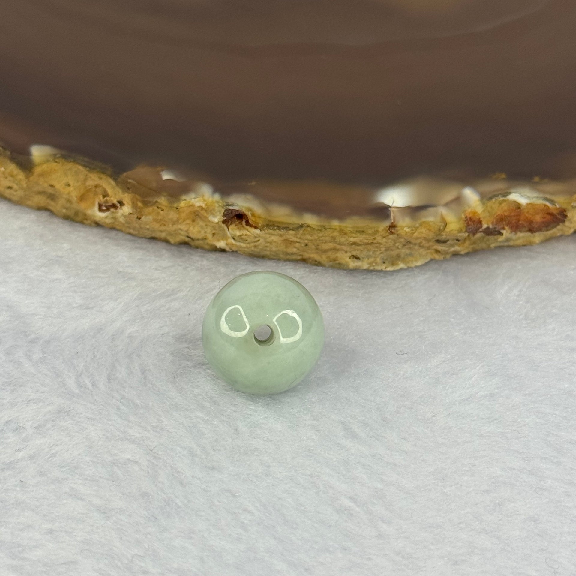 Type A Sky Blue Jadeite Bead for Bracelet/Necklace/Earrings/Ring 4.18g 13.6mm - Huangs Jadeite and Jewelry Pte Ltd