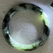 Type A Green Lavender with Moss and Emerald Green Jadeite Bangle Internal Diameter 55.3mm 62.04g 11.0 by 10.6mm (Very Slight Internal Line) - Huangs Jadeite and Jewelry Pte Ltd
