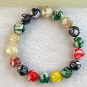 Muti Color Glass Beads Bracelet 21.04g 15.5cm 10.5mm 18 Beads - Huangs Jadeite and Jewelry Pte Ltd