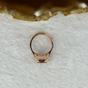 Natural Fluorite in 925 Sliver Rose Gold Color Ring (Adjustable Size) 2.22g 7.1 by 7.1 by 3.7mm - Huangs Jadeite and Jewelry Pte Ltd