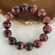 Natural Red Tiger's Eye Quartz Beads Bracelet 78.81g 17cm 16.0mm 14 Beads - Huangs Jadeite and Jewelry Pte Ltd