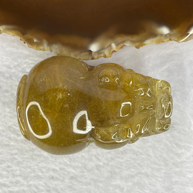 Natural Copper Rutilated Quartz Pixiu 154.58g 65.2 by 43.8 by 36.4mm - Huangs Jadeite and Jewelry Pte Ltd