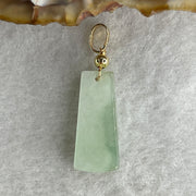 Type A Faint Green with Green Patches Jadeite Wu Shi Pai Pendant 2.46g 19.9 by 8.9 by 5.5mm - Huangs Jadeite and Jewelry Pte Ltd