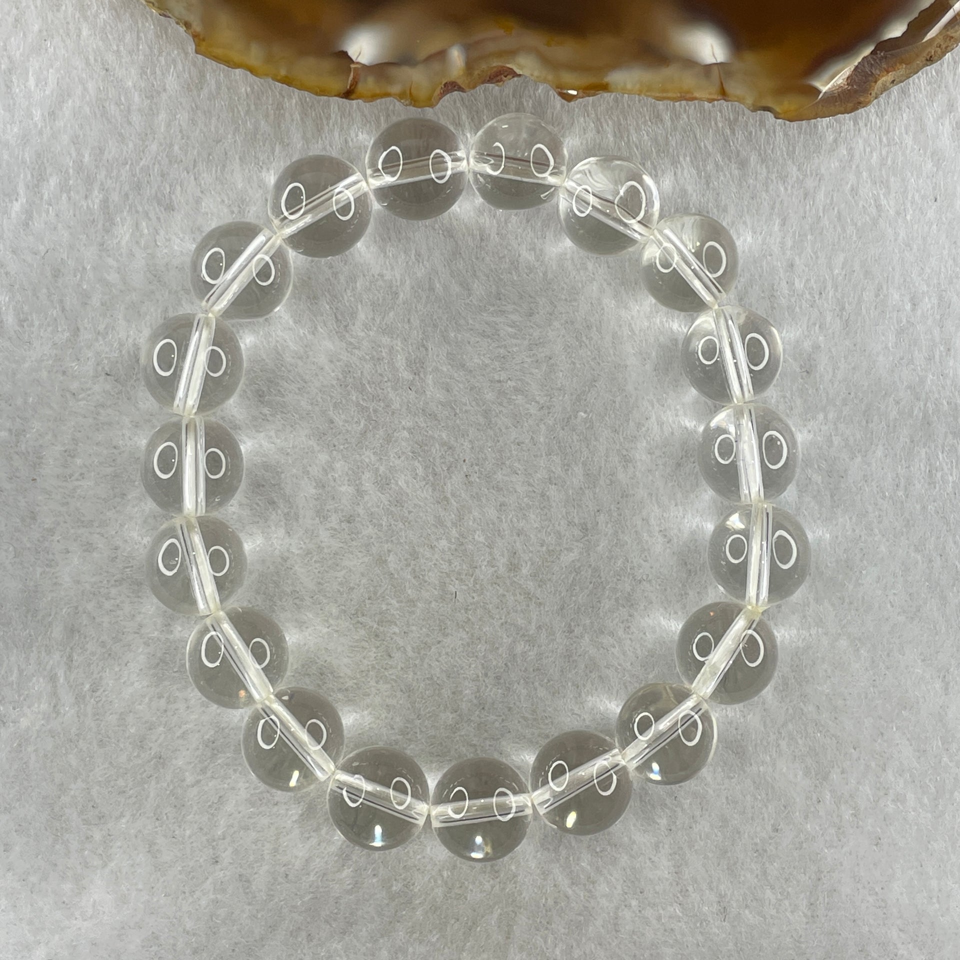 Natural Clear Quartz Beads Bracelet 26.77g 15cm 10.1mm 19 Beads - Huangs Jadeite and Jewelry Pte Ltd