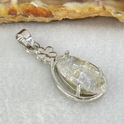 Good Grade Rare Natural Blue Dumortierite Rutilated Quartz in S925 Pendant 2.96g 18.2 by 8.2 by 3.5mm - Huangs Jadeite and Jewelry Pte Ltd