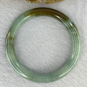 Type A Blueish Green with Brown Patches Jadeite Bangle 41.09g 9.3 by 8.7 mm Internal Diameter 55.0mm (Internal Lines) - Huangs Jadeite and Jewelry Pte Ltd