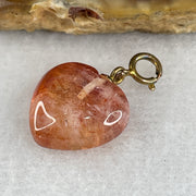 Natural Ferruginous Quartz Heart Shape Charm 1.88g 13.3 by 14.0 by 6.3mm - Huangs Jadeite and Jewelry Pte Ltd
