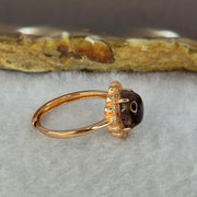 Good Grade Natural Auralite 23 in S925 Silver Rose Gold Color Ring (Adjustable Ring) 2.05g 8.0 by 4.5mm - Huangs Jadeite and Jewelry Pte Ltd