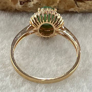 Type A Emerald Green Jadeite with Diamonds in 18K Rose Gold Ring 2.36g 7.5 by 6.0 by 3.5mm US6.8 HK15 - Huangs Jadeite and Jewelry Pte Ltd