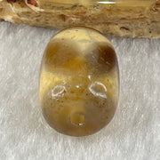 Natural Powerful Tibetan Old Oily Agate Tiger Tooth Daluo Dzi Bead Heavenly Master (Tian Zhu) 虎呀天诛 2.38g 13.6 by 10.3mm - Huangs Jadeite and Jewelry Pte Ltd