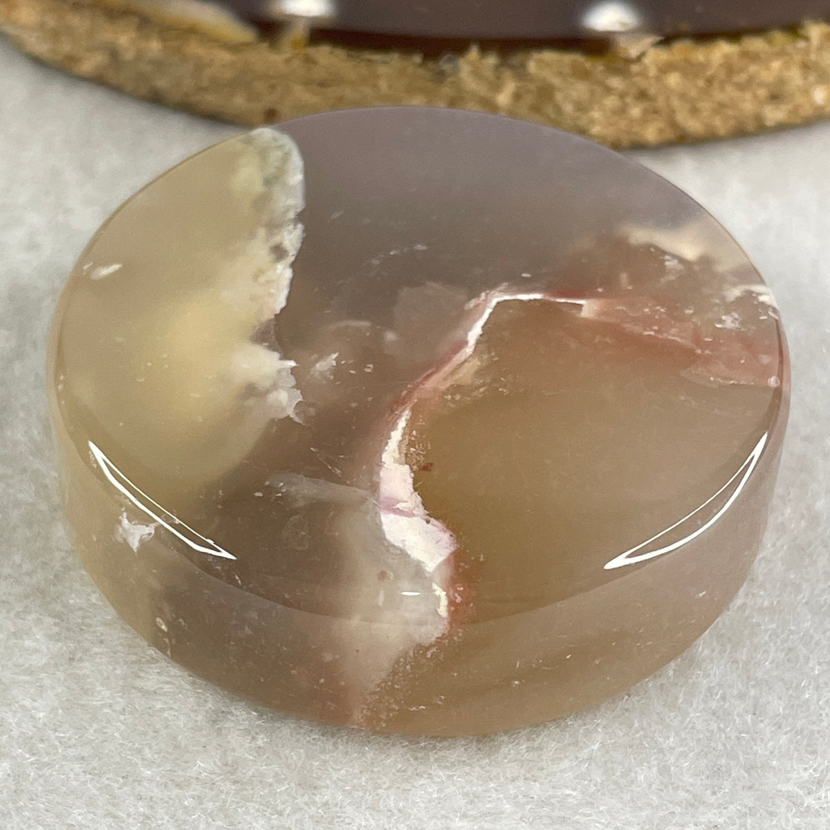 Natural Pink Flower Agate Set Oval Bangle 77.72g Inner Diameter 56.4mm 10.2 by 6.8mm (Perfect) - Huangs Jadeite and Jewelry Pte Ltd