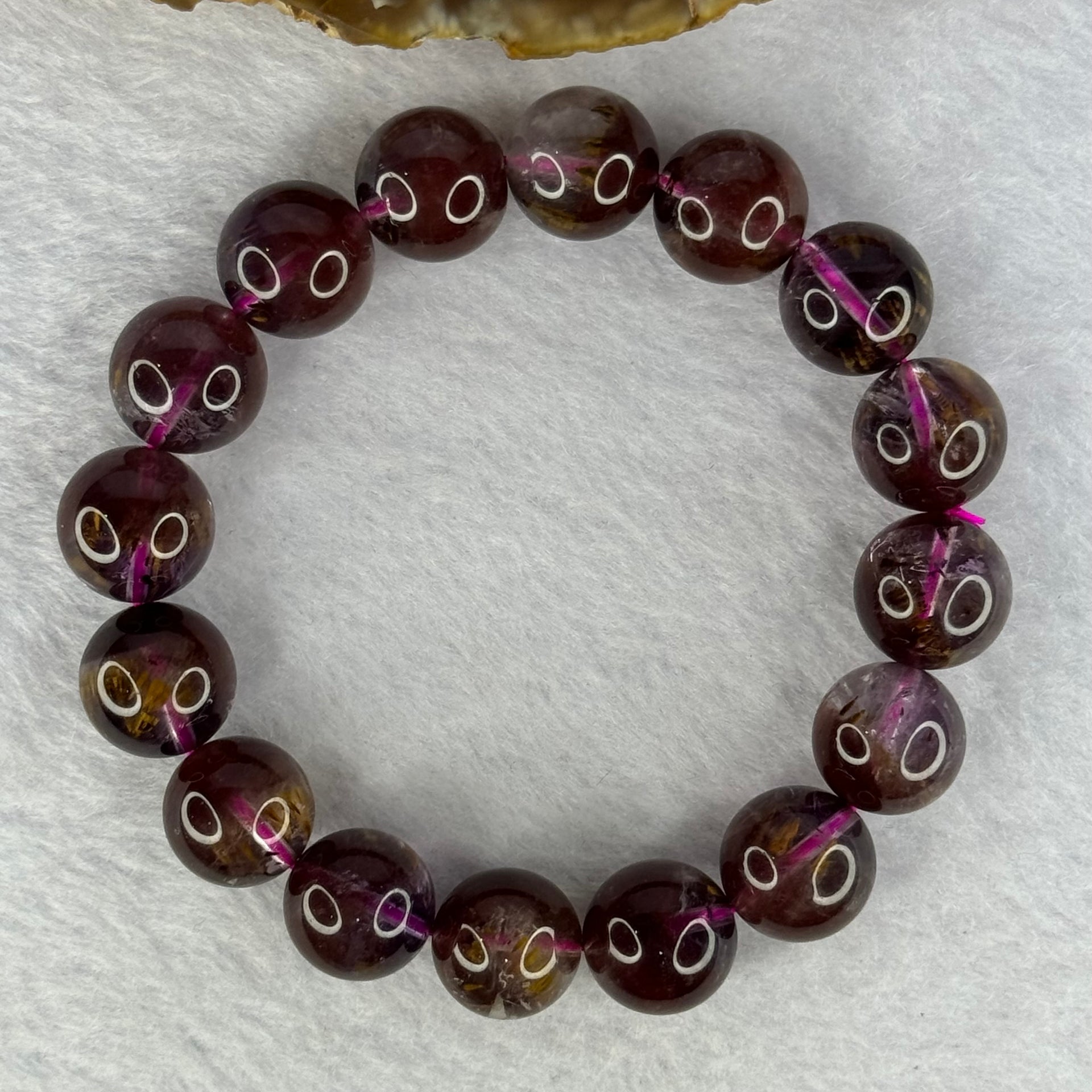 Very Good Grade Natural Auralite 23 Bracelet 天然激光23手链 56.92g 19cm 13.9mm 16 Beads - Huangs Jadeite and Jewelry Pte Ltd