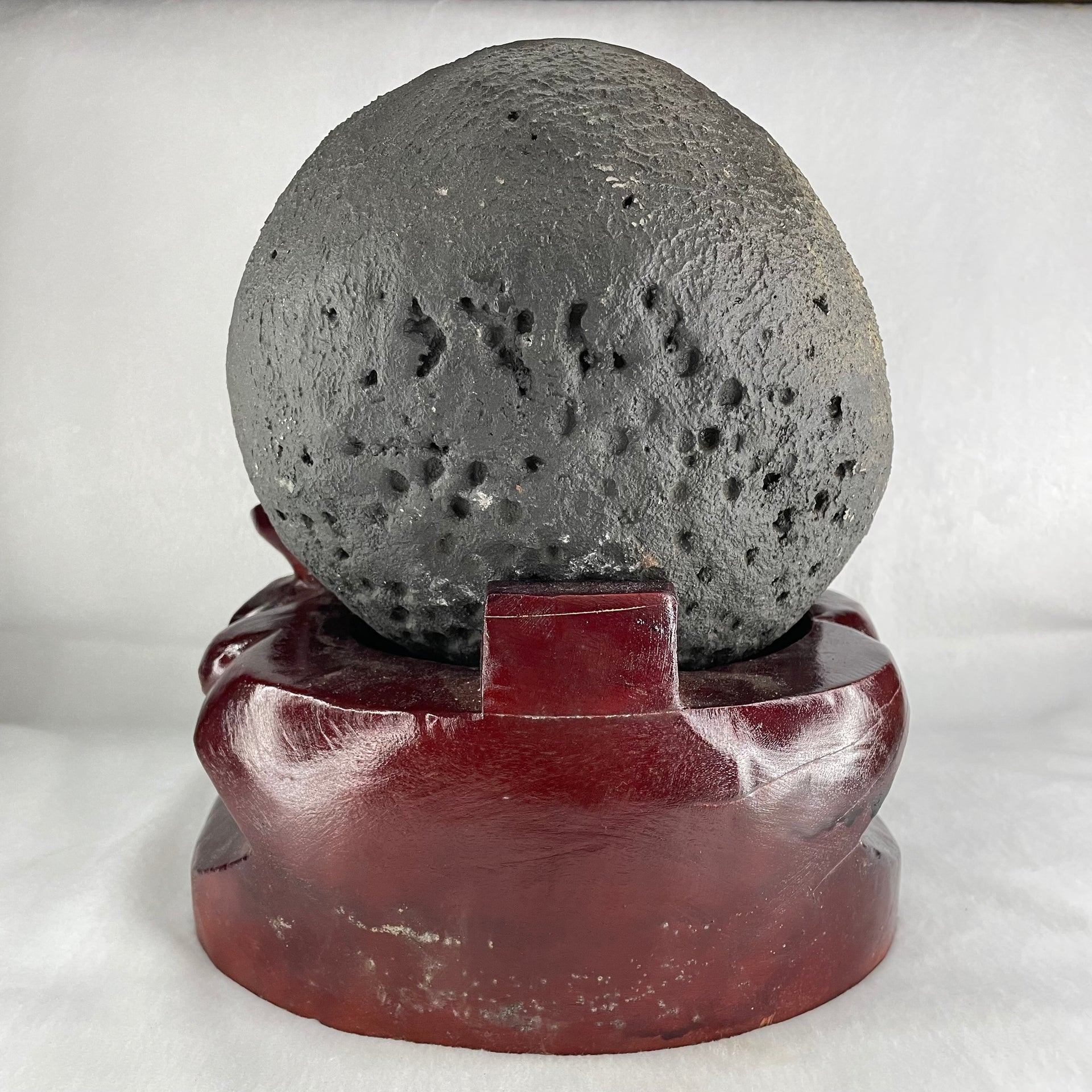 Natural Amethyst Cave with Wooden Stand 5,040.4g 200.0 by 170.0 by 225.0mm - Huangs Jadeite and Jewelry Pte Ltd