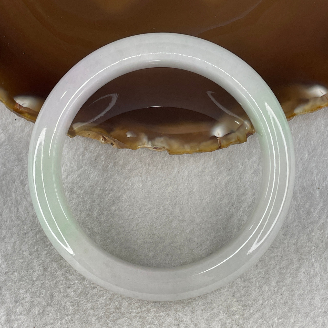 Type A Faint Green and Lavender Jadeite Bangle 70.75g inner diameter 58.4mm 13.8 by 9.0mm (Very Very Slight Internal Line) - Huangs Jadeite and Jewelry Pte Ltd