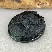 Rare Good Grade Type A Fully Translucent Black Jadeite Dragon Head Stone For Setting 
2.90g 18.2 by 16.8 by 6.3mm - Huangs Jadeite and Jewelry Pte Ltd