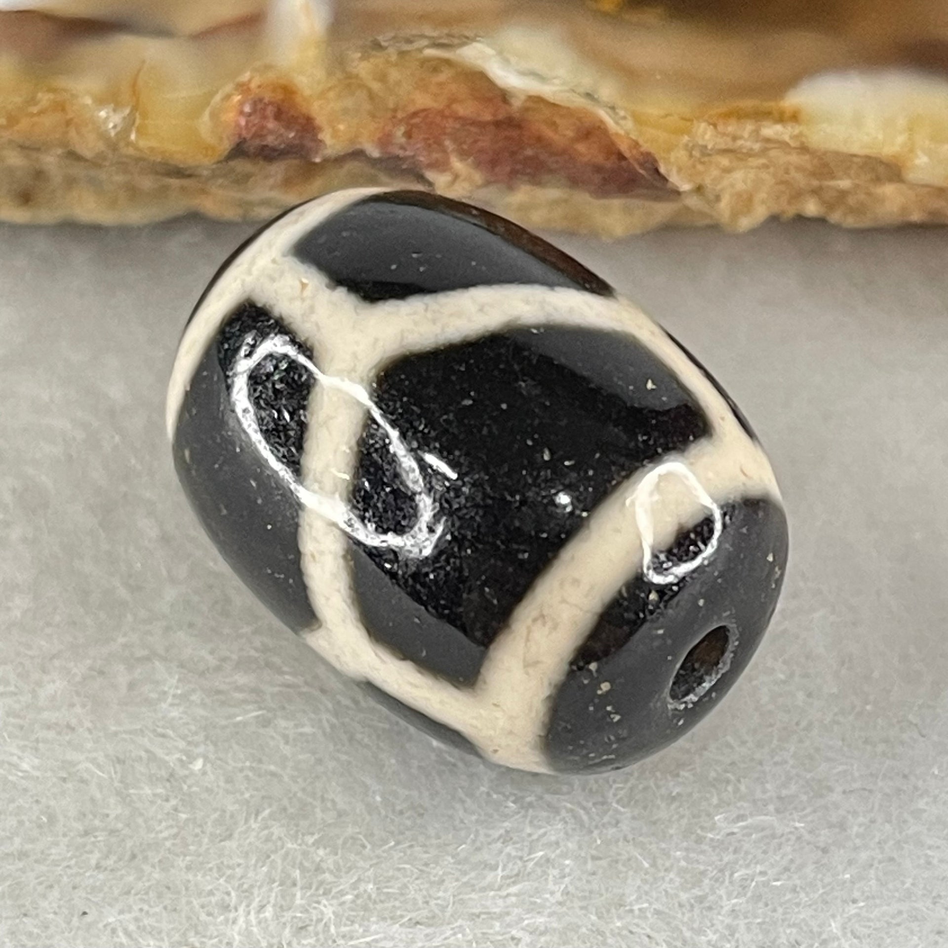 Natural Powerful Tibetan Old Oily Agate Turtle or Tortoise Shell Bead Heavenly Master (Tian Zhu) 龟壳天珠 4.74g 17.7 by 13.1mm - Huangs Jadeite and Jewelry Pte Ltd