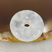 Type A Semi Icy Light Lavender With Wuji Grey Spots Jadeite Ping An Kou Charm/Pendant 2.80g 15.6 by 5.5mm - Huangs Jadeite and Jewelry Pte Ltd