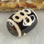 Natural Powerful Tibetan Old Oily Agate 5 Eyes Lightning Dzi Bead Heavenly Master (Tian Zhu) 五眼闪电天珠 5.09g 17.9 by 13.3mm - Huangs Jadeite and Jewelry Pte Ltd