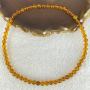 Natural Gold Yellow Amber Elastic Necklace 天然黄琥珀项链 9.24g 32cm 6.7mm 59 Beads - Huangs Jadeite and Jewelry Pte Ltd
