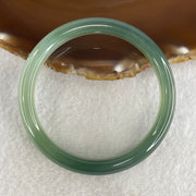 Certified Natural Icy Green Agate Bangle 33.52g Internal Diameter 58.3mm 10.7 by 7.5mm ( Perfect) - Huangs Jadeite and Jewelry Pte Ltd