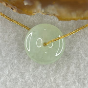 Type A Natural Semi Icy Light Green Jadeite Ping An Kou Pendant 3.81g 15.4 by 5.2mm - Huangs Jadeite and Jewelry Pte Ltd