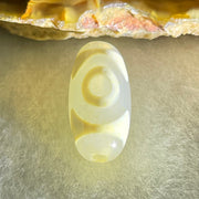 Natural Powerful Tibetan Old Oily Agate 3 Eyes Dzi Bead Heavenly Master (Tian Zhu) 三眼天诛 2.41g 19.3 by 9.4mm - Huangs Jadeite and Jewelry Pte Ltd