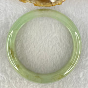 Type A Jelly Light Green and Brown Patches Jadeite Bangle Internal Diameter 54.2mm 49.77g 12.1 by 8.0mm (Slight Internal Lines) - Huangs Jadeite and Jewelry Pte Ltd