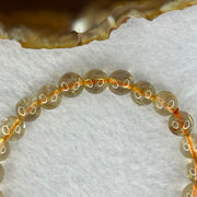 Natural Golden Rutilated Quartz Beads 天然金发水晶手链 14.47g 15cm 7.6mm 24 Beads - Huangs Jadeite and Jewelry Pte Ltd