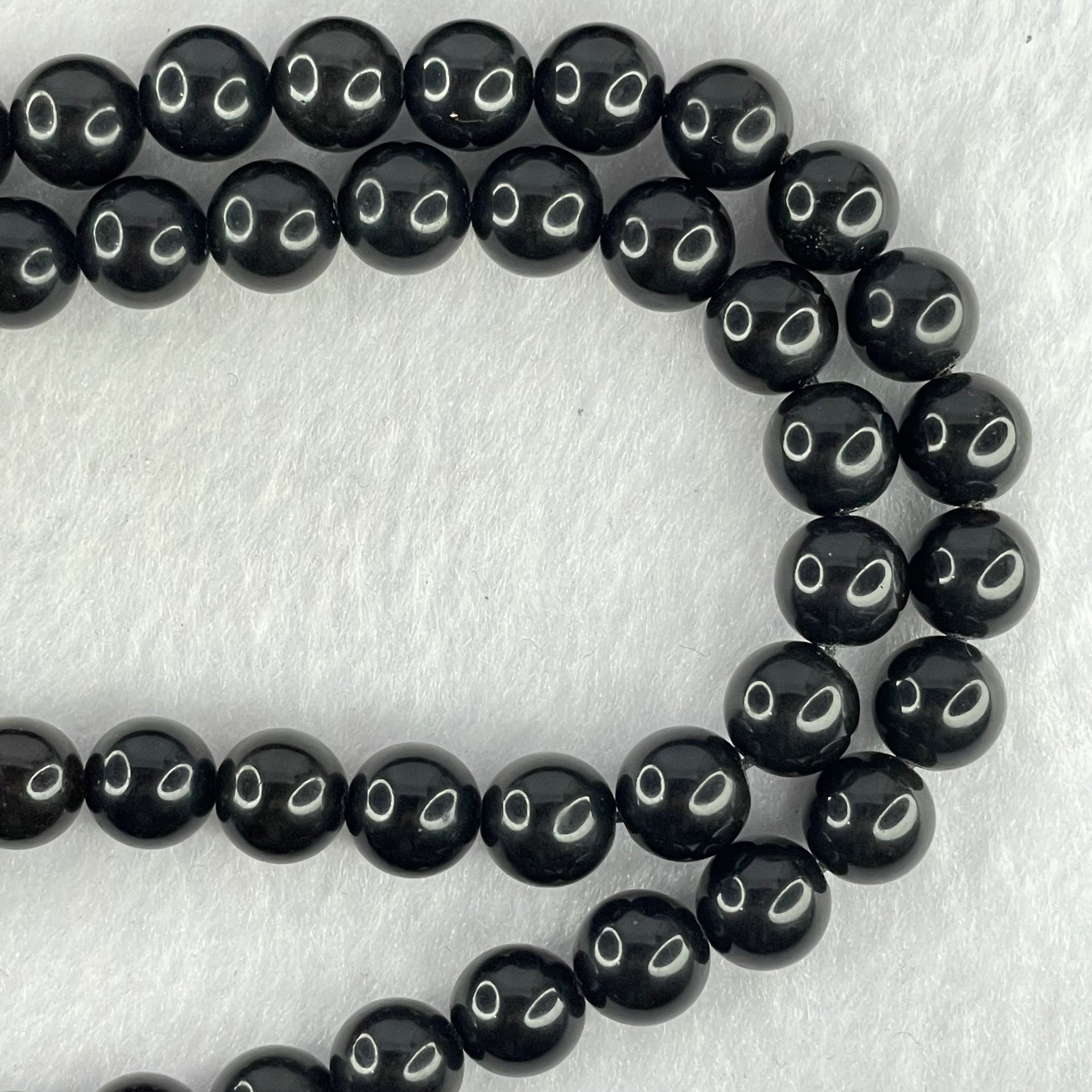 Natural Black Amber Beads Necklace 天然黑琥珀项链 39.36g 88cm 13.0mm 1 Bead 10mm 1 Bead 8.7mm 108 Beads - Huangs Jadeite and Jewelry Pte Ltd