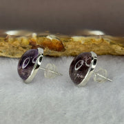 Good Grade Natural Super 7 S925 Silver Earrings 3.56g 12.1 by 9.3 by 5.5mm - Huangs Jadeite and Jewelry Pte Ltd