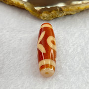 Natural Powerful Tibetan Old Oily Orange Red White Agate Patina Guiren Tairen Human Dzi Bead Totem Amulet Heavenly Master (Tian Zhu) 贵人天诛 7.62g 38.5 by 11.6mm - Huangs Jadeite and Jewelry Pte Ltd