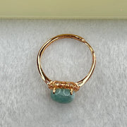 Natural Larimar in S925 Silver Rose Gold Color Ring (Adjustable Size) 2.03g 9.0 by 5.0mm - Huangs Jadeite and Jewelry Pte Ltd
