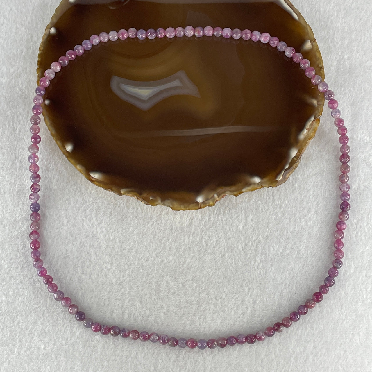 Natural Watermelon Tourmaline Beads Necklace 26.36g 55cm 5.7mm 108 Beads