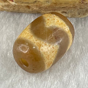 Natural Powerful Tibetan Old Oily Agate Tiger Tooth Daluo Dzi Bead Heavenly Master (Tian Zhu) 虎呀天诛 2.15g 14.1 by 10.2mm - Huangs Jadeite and Jewelry Pte Ltd