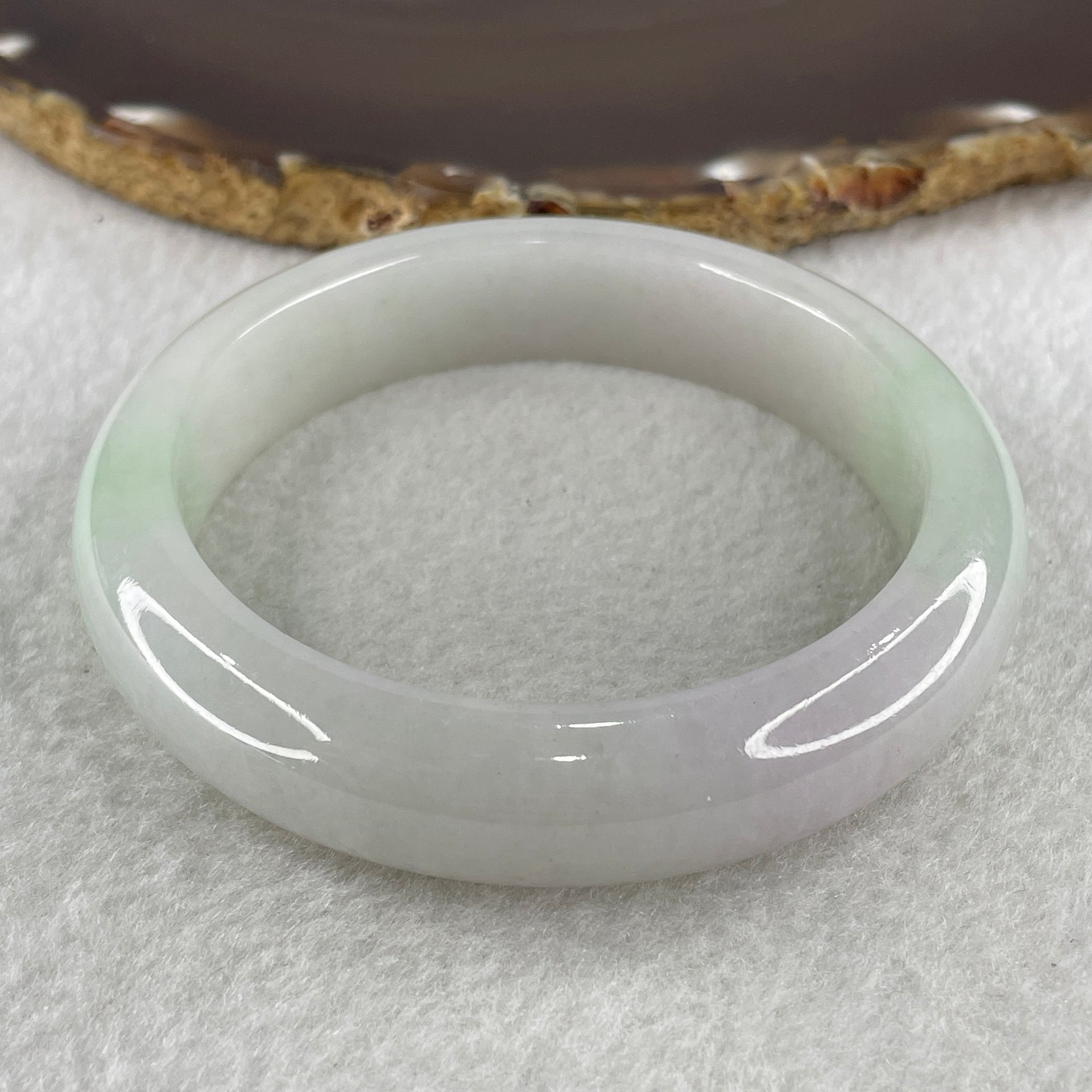 Type A Faint Green and Lavender Jadeite Bangle 70.75g inner diameter 58.4mm 13.8 by 9.0mm (Very Very Slight Internal Line) - Huangs Jadeite and Jewelry Pte Ltd
