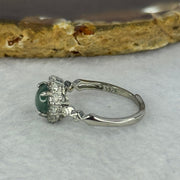 Type A Icy Blueish Green Jadeite with Crystals in S925 Sliver Ring (Adjustable Size) 1.77g 6.9 by 3.0mm - Huangs Jadeite and Jewelry Pte Ltd