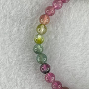 Good Grade Natural Tourmaline Crystal Beads Bracelet 6.48g 13.5cm 5.2mm 33Beads - Huangs Jadeite and Jewelry Pte Ltd
