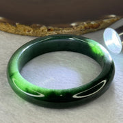 Type A Dark Green Jadeite Bangle Internal Diameter 55.0mm 56.42g 12.8 by 8.7mm (Slight Internal Line) - Huangs Jadeite and Jewelry Pte Ltd