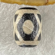 Natural Powerful Tibetan Old Oily Agate Jin Gang 3 Eyes Dzi Bead Heavenly Master (Tian Zhu) 金刚三眼天诛 2.20g 13.8 by 10.0mm - Huangs Jadeite and Jewelry Pte Ltd