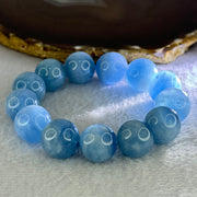 Natural Aquamarine Beads Bracelet 93.37g 19cm 17.5mm 13 Beads - Huangs Jadeite and Jewelry Pte Ltd