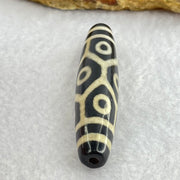 Natural Powerful Tibetan Old Oily Agate 9 Eyes Dzi Bead Heavenly Master (Tian Zhu) 九眼天诛 13.91g 57.4 by 12.8mm - Huangs Jadeite and Jewelry Pte Ltd