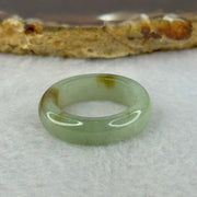Type A Green with Brown Patches Jadeite Ring 4.17g 6.3 by 3.7mm US7 HK15.5 - Huangs Jadeite and Jewelry Pte Ltd