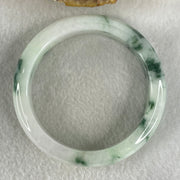 Type A Light Green Light Lavender with Green piao Hua Floral Jadeite Bangle 55.86g Inner Diameter 55.2mm 13.0 by 8.9mm (Very Slight Internal Lines) - Huangs Jadeite and Jewelry Pte Ltd