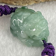 Type A Blueish Green Jadeite Male Pixiu String Bracelet 7.98g 21.8 by 14.2 by 13.1mm . - Huangs Jadeite and Jewelry Pte Ltd