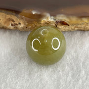 Natural Type A Yellowish Green Jadeite Bead Charm 4.49g 13.8mm - Huangs Jadeite and Jewelry Pte Ltd