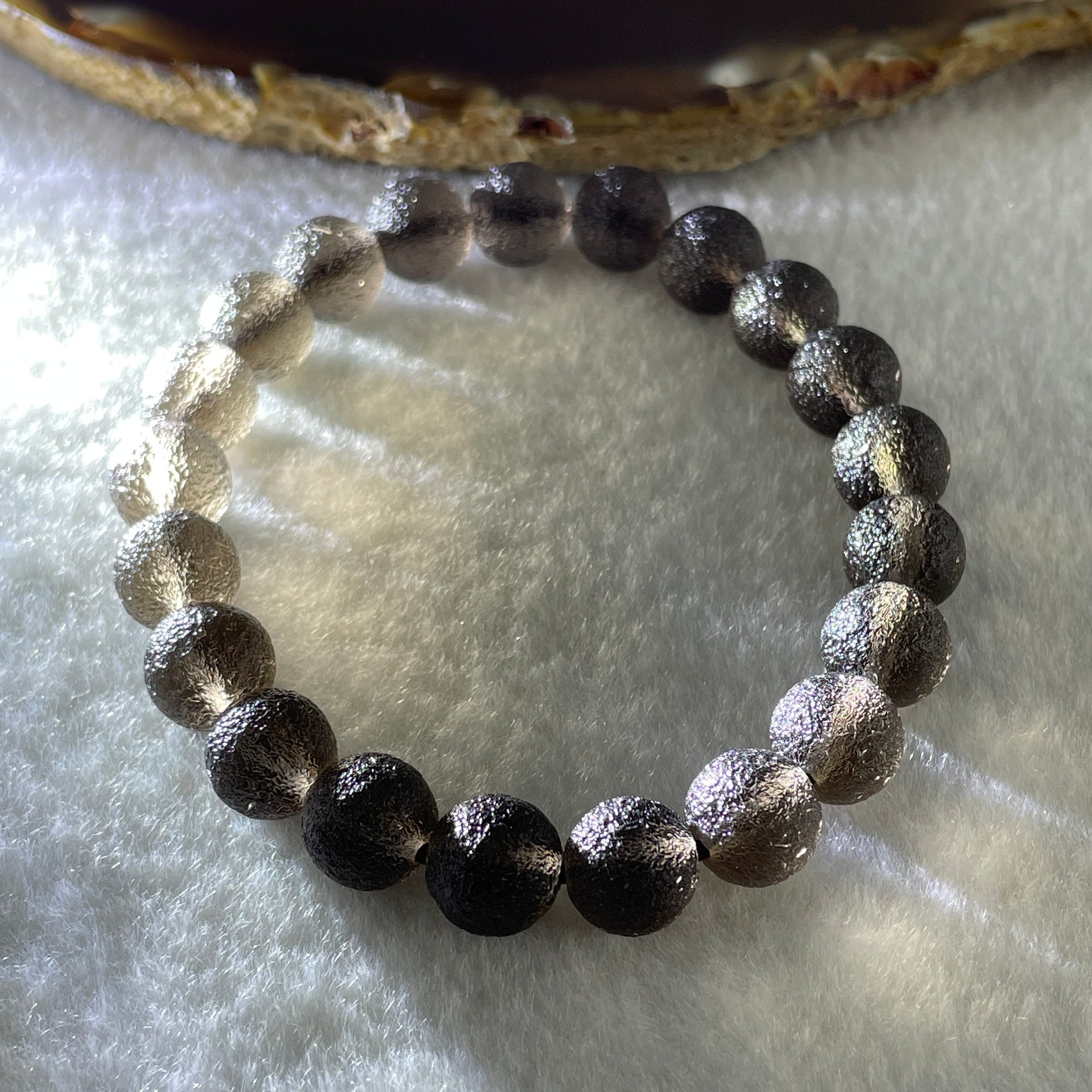 Grey Liuli Beads Bracelet 20.93g 16cm 9.6mm 21Beads - Huangs Jadeite and Jewelry Pte Ltd