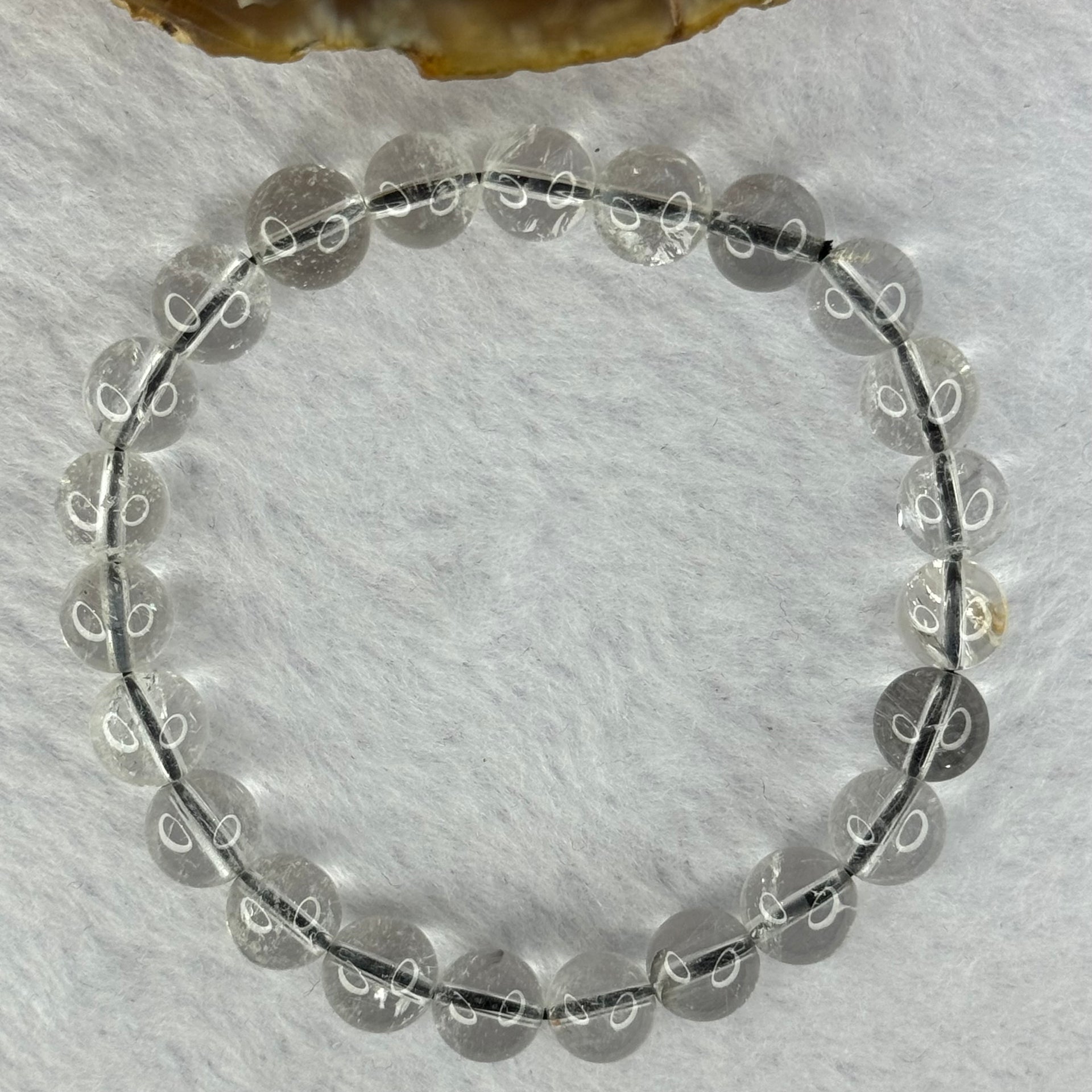 Natural Titanium Rutilated Clear Quartz 14.51g 14.5cm 8.2mm 23 Beads - Huangs Jadeite and Jewelry Pte Ltd